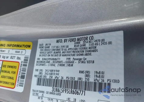 2020 Lincoln Mkz Reserve from USA, damaged, VIN 3LN6L5F95LR606771